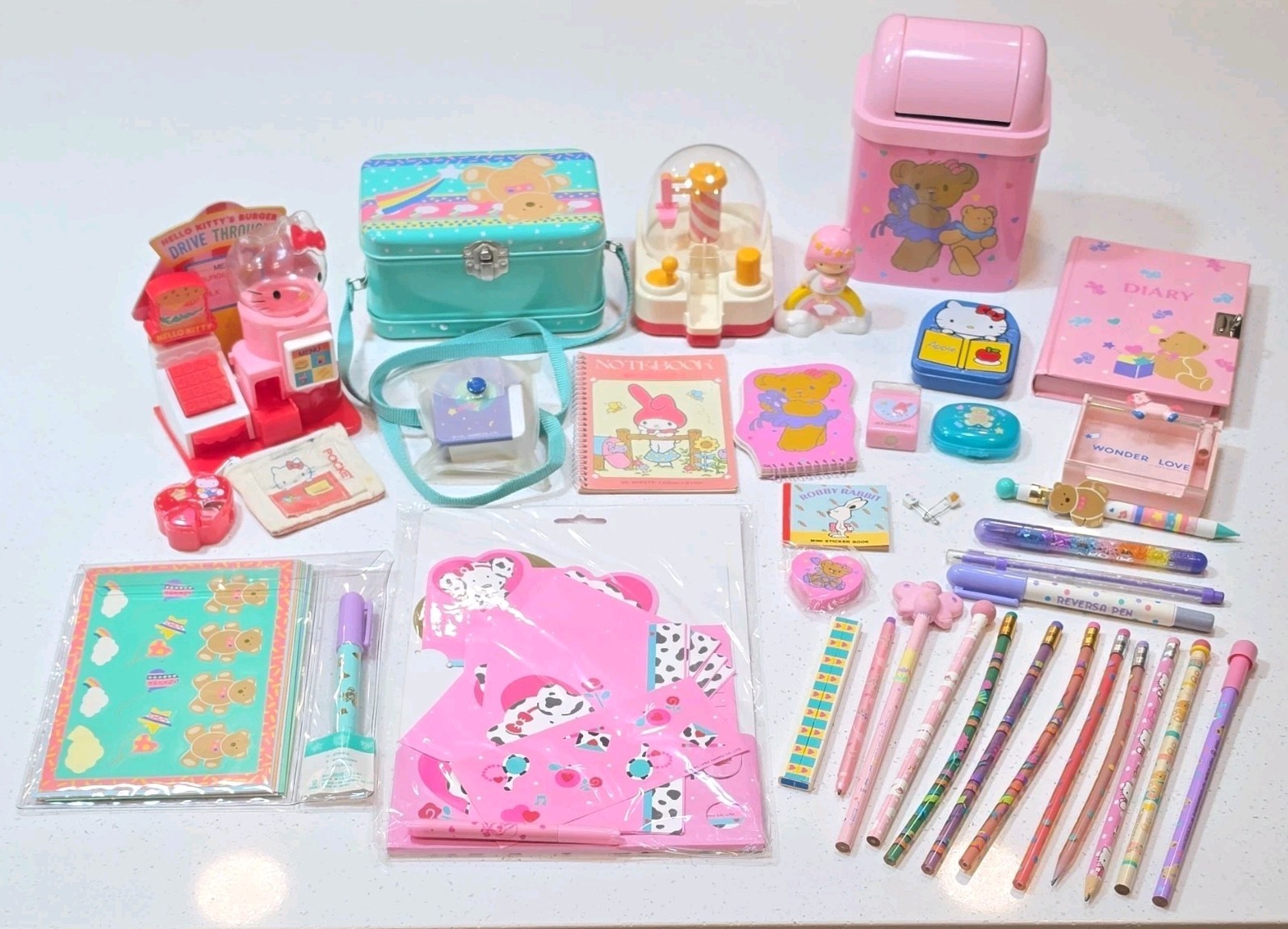 Huge Vintage Sanrio 36pc Lot Japan Taiwan Korea Hello Kitty 80s 90s,Japan-27pcs.