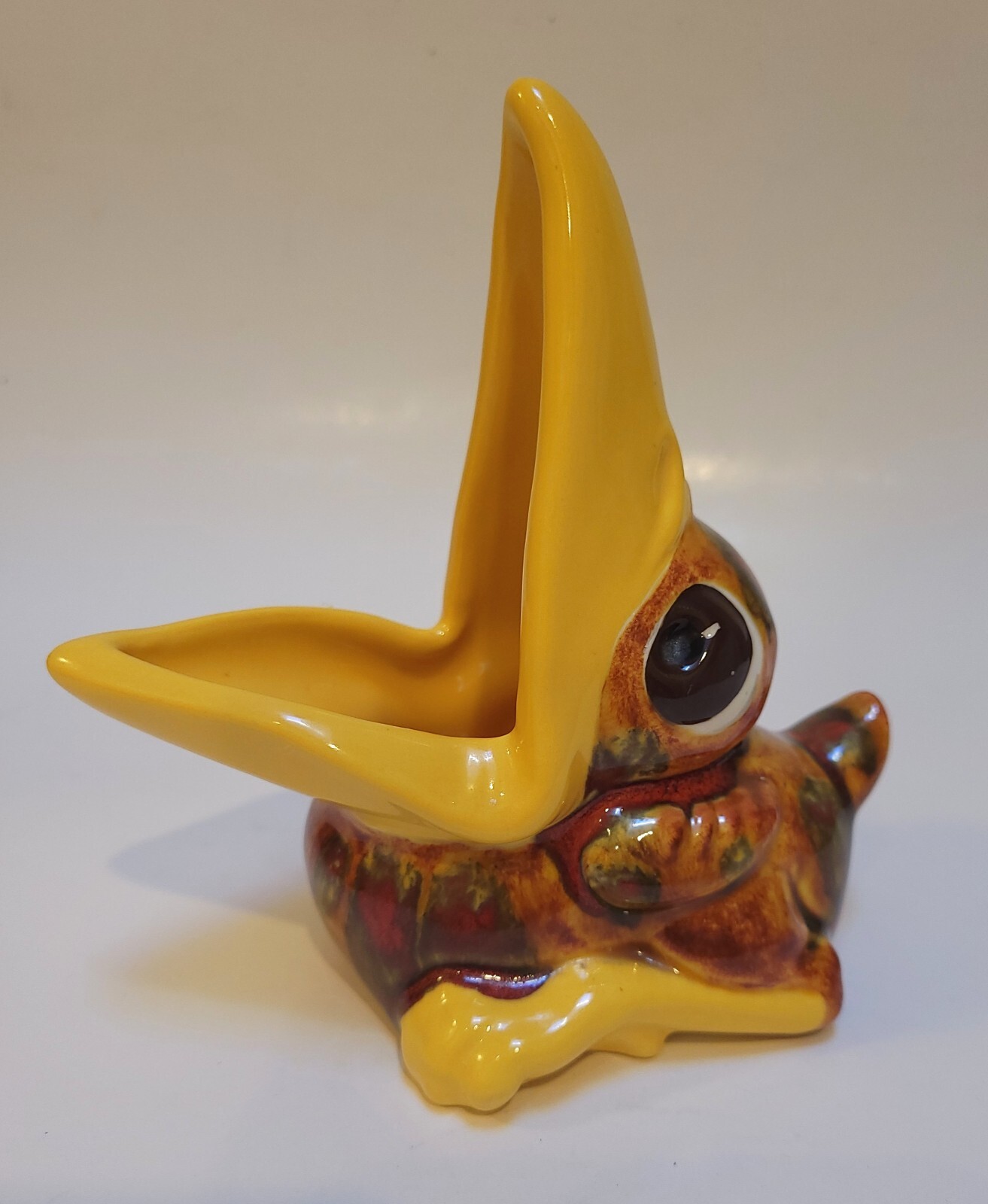 Vintage Bird Ceramic Ash Receiver, Planter, Ashtray, Handcrafted, Big Mouth Bird