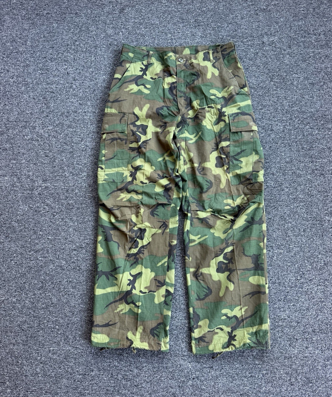 Vtg 1968 Vietnam Wind Resistant Poplin Class 2 Tropical Camo Cargo Pants Medium