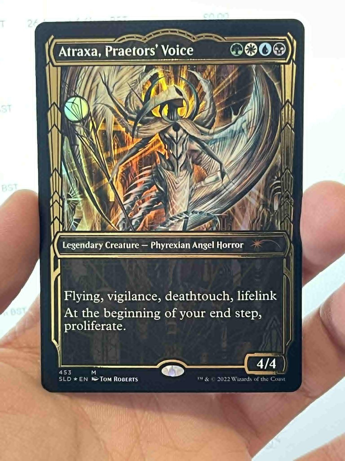 1X GILDED FOIL Atraxa, Praetors\' Voice SHOWCASE MINT SLD Secret Lair Raised EDH