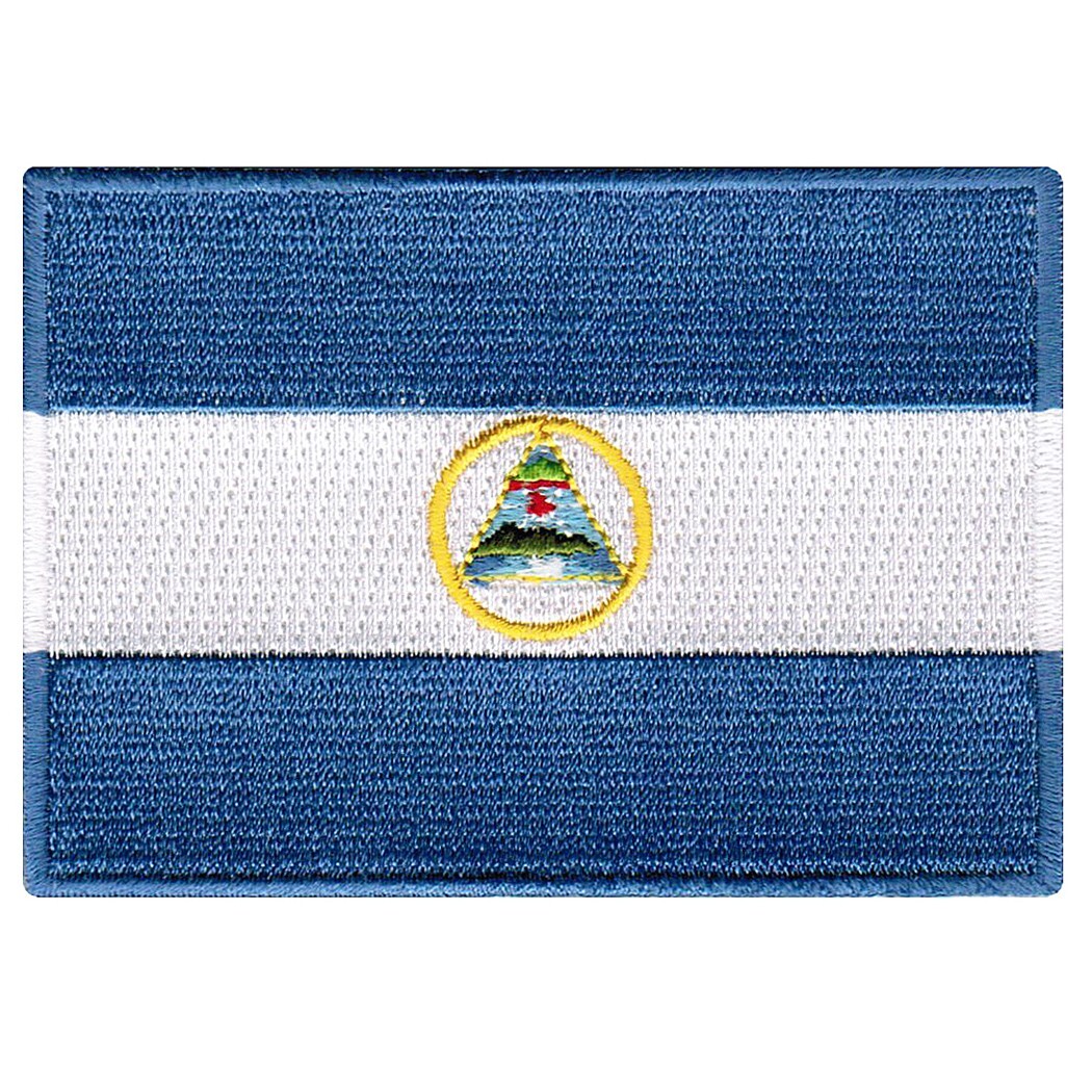 NICARAGUA FLAG PATCH CENTRAL AMERICAN EMBLEM TRAVEL SOUVENIR embroidered iron-on NICARAGUA FLAG PATCH CENTRAL AMERICAN EMBLEM TRAVEL SOUVENIR embroidered iron-on