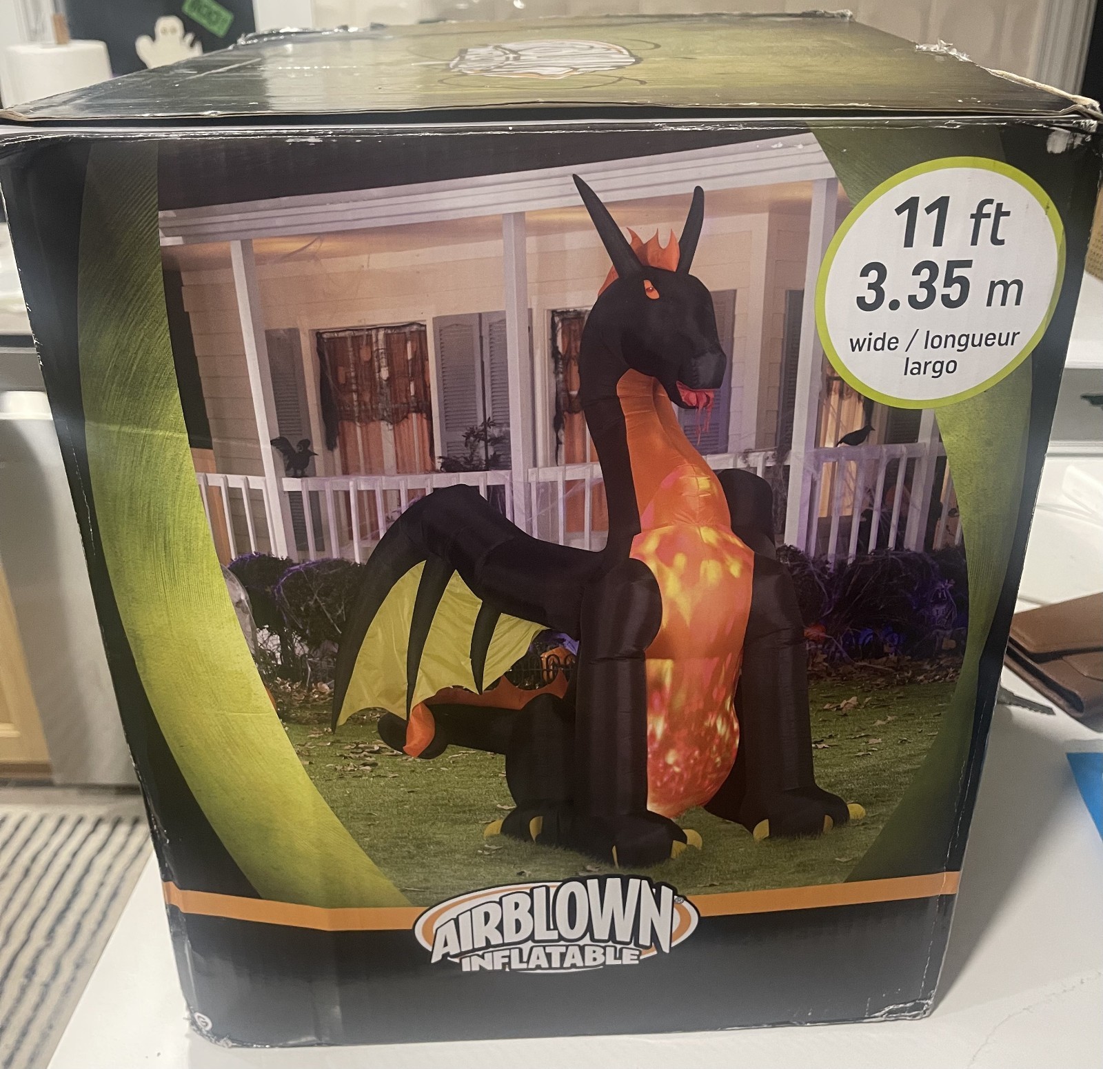 Gemmy 11ft Tall Animated Fire & Ice Dragon Halloween Inflatable NEW