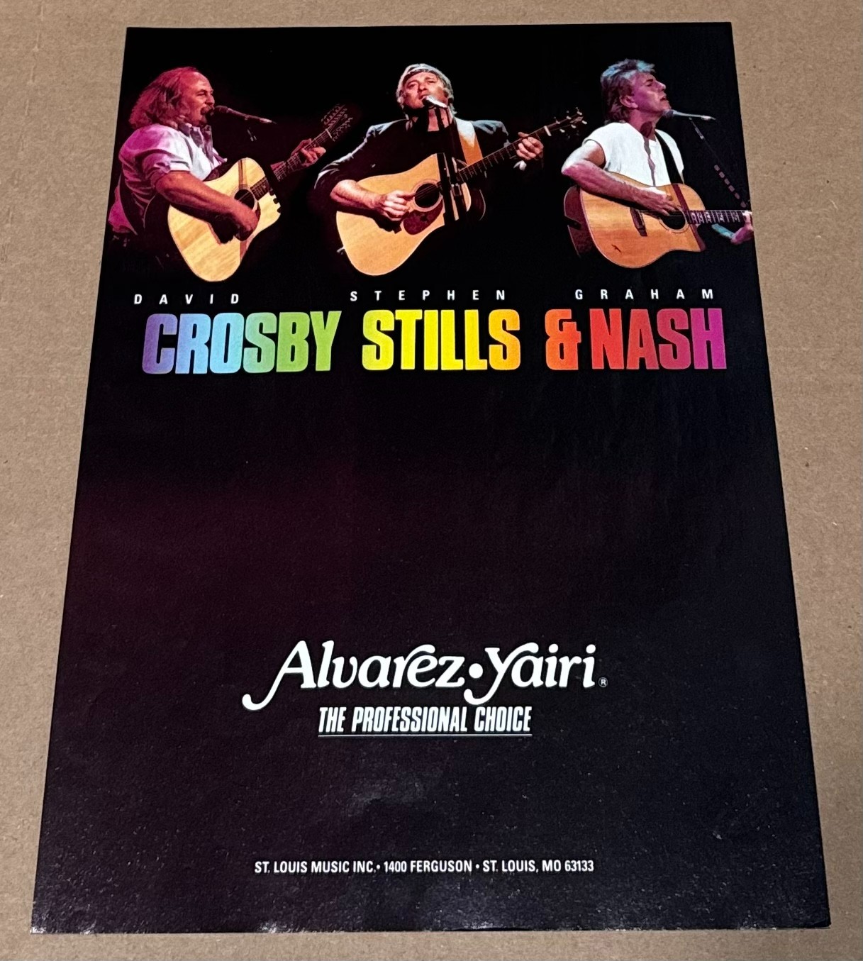 ALVAREZ-YAIRI GUITARS - CROSBY STILLS & NASH  - 1989 Print Advertisement