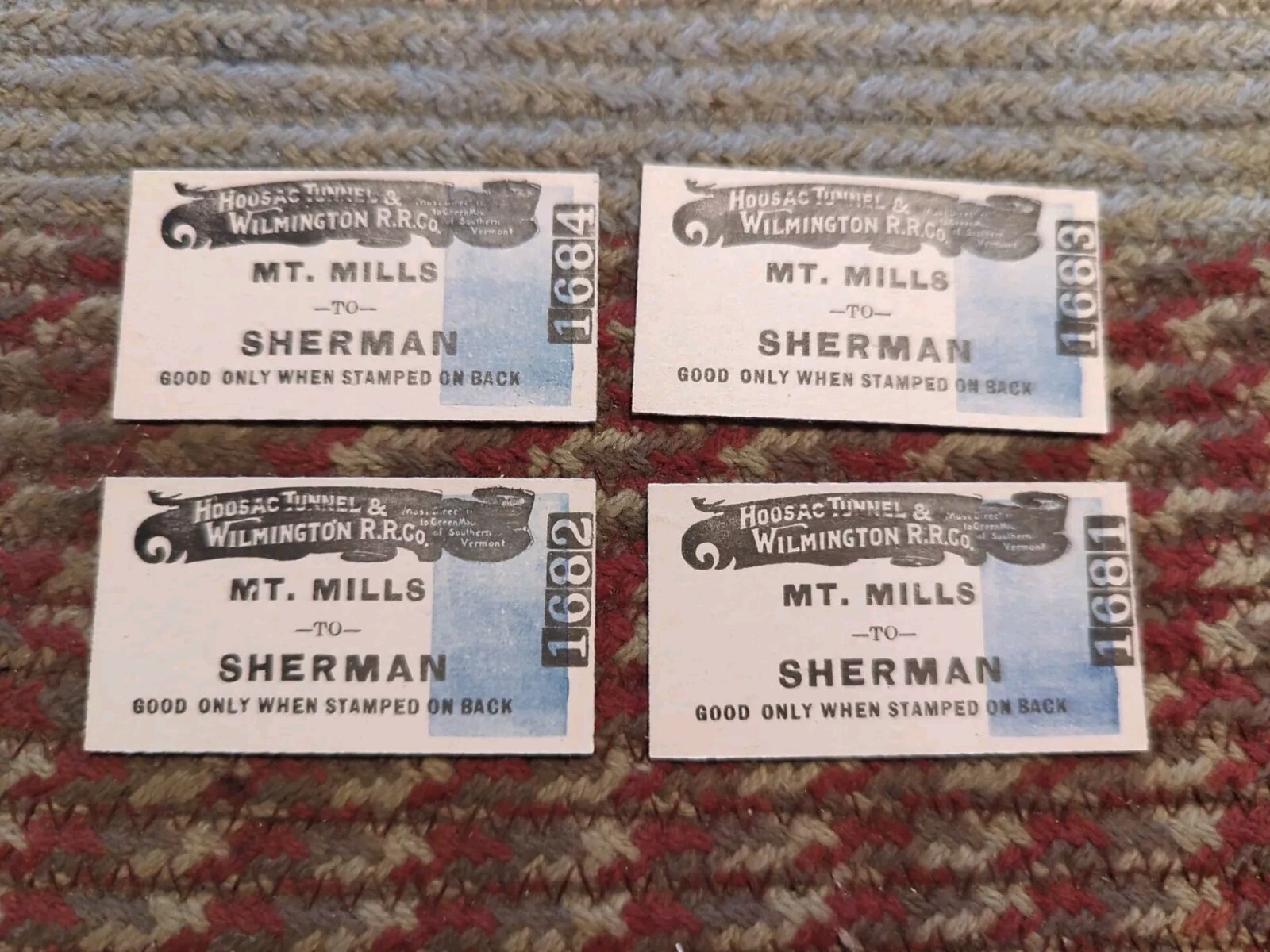 4 Antique 1920s Mt. Mills To Sherman Railroad NOS Estate Hoosac Tunnel