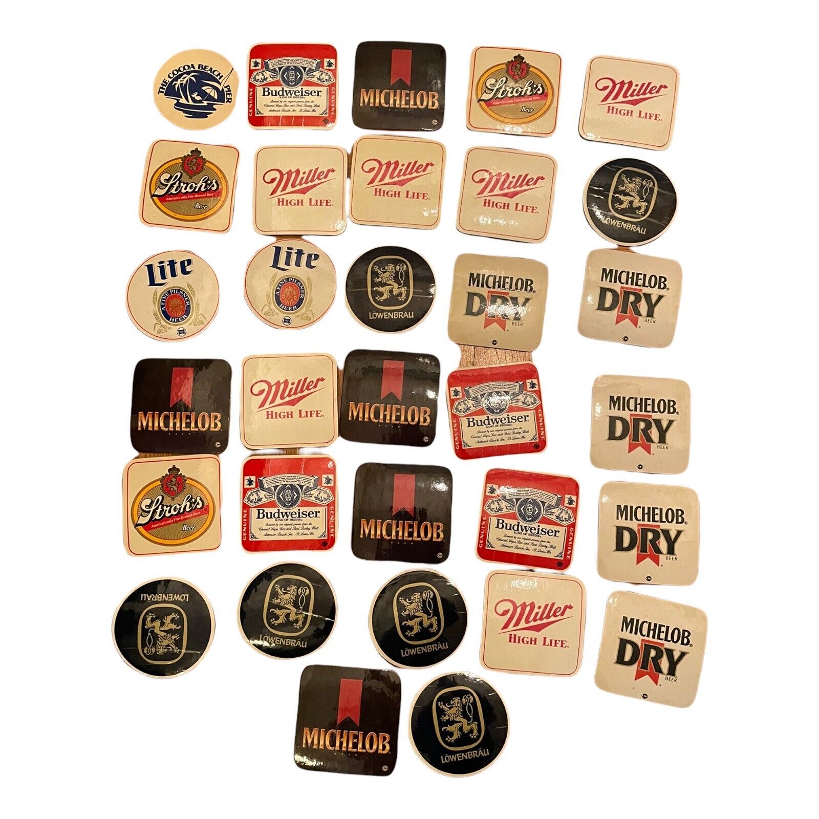 Vintage Budweiser Michelob Beer Cork Backed Coasters Set of 40 Plus