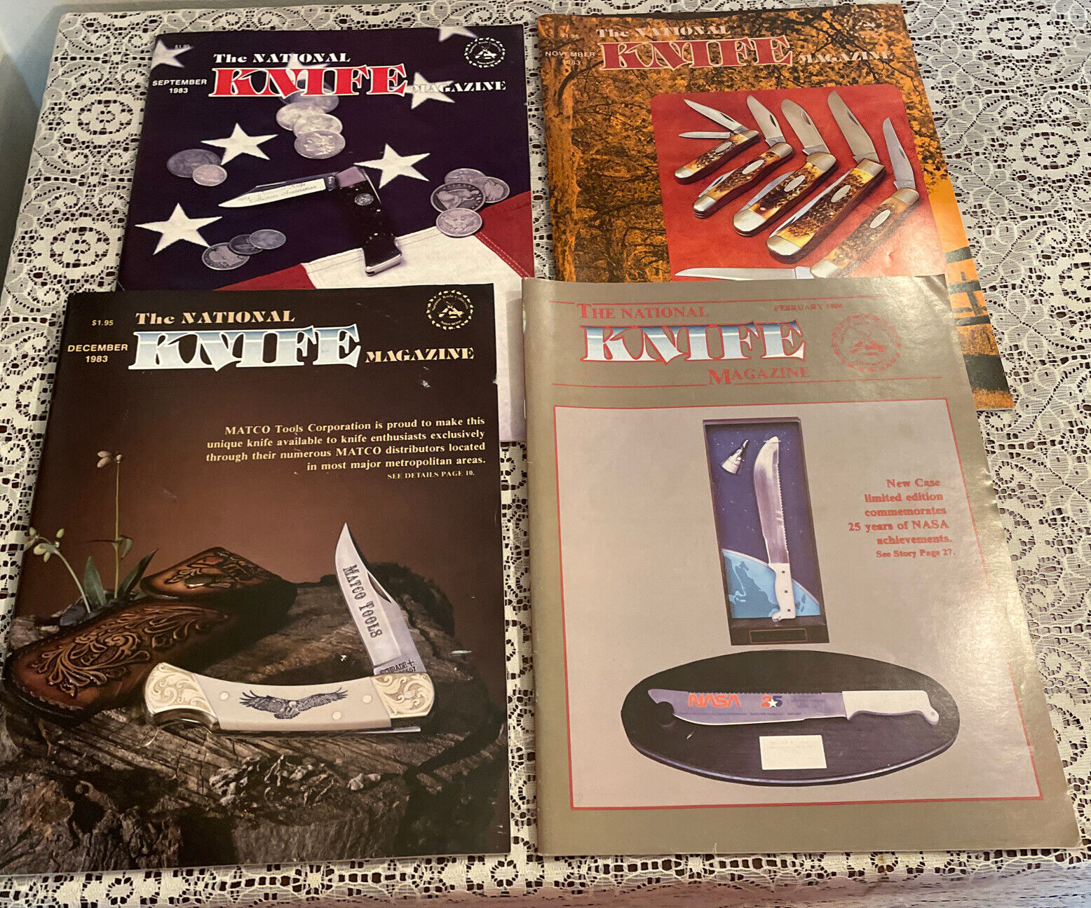 Vintage The National Knife Magazine Lot Of 4 1983-84 Issues- Case Schrade Knives