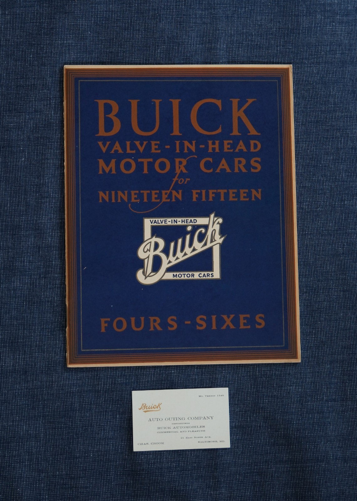 Vtg Orig 1915 Buick Valve-In-Head Motor Cars Auto Sales Catalog Racing Baltimore