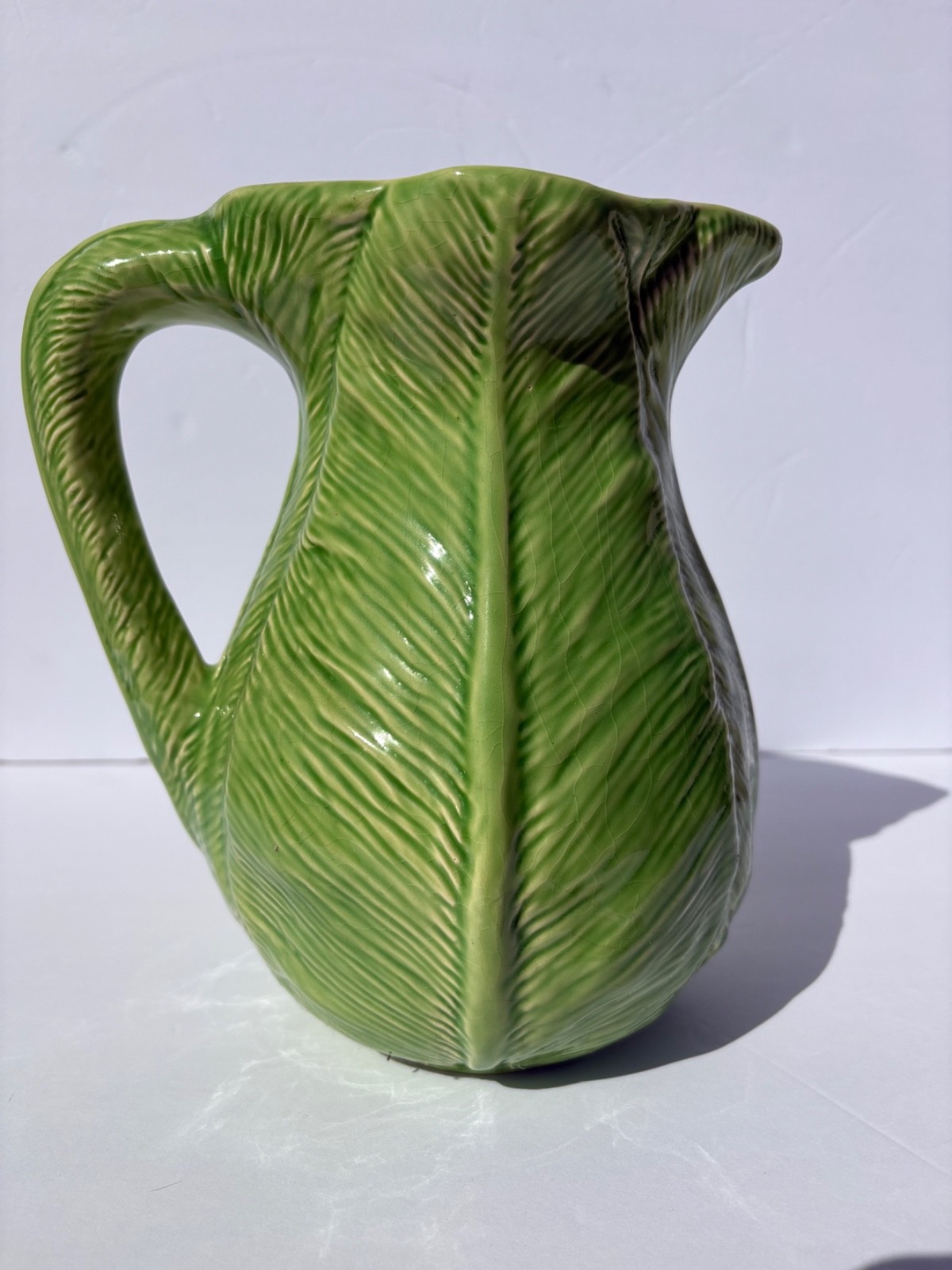 Vintage Cabbage/Lettuce Olfaire Pitcher 8 1/2 \