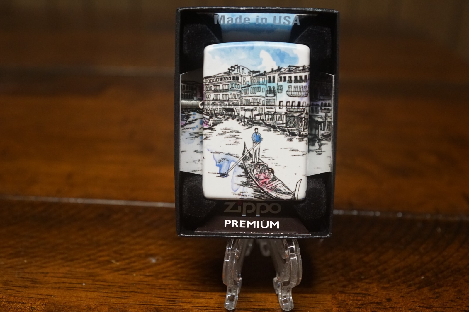 VENICE ITALY GONDOLA 540 DESIGN ZIPPO LIGHTER MINT IN BOX