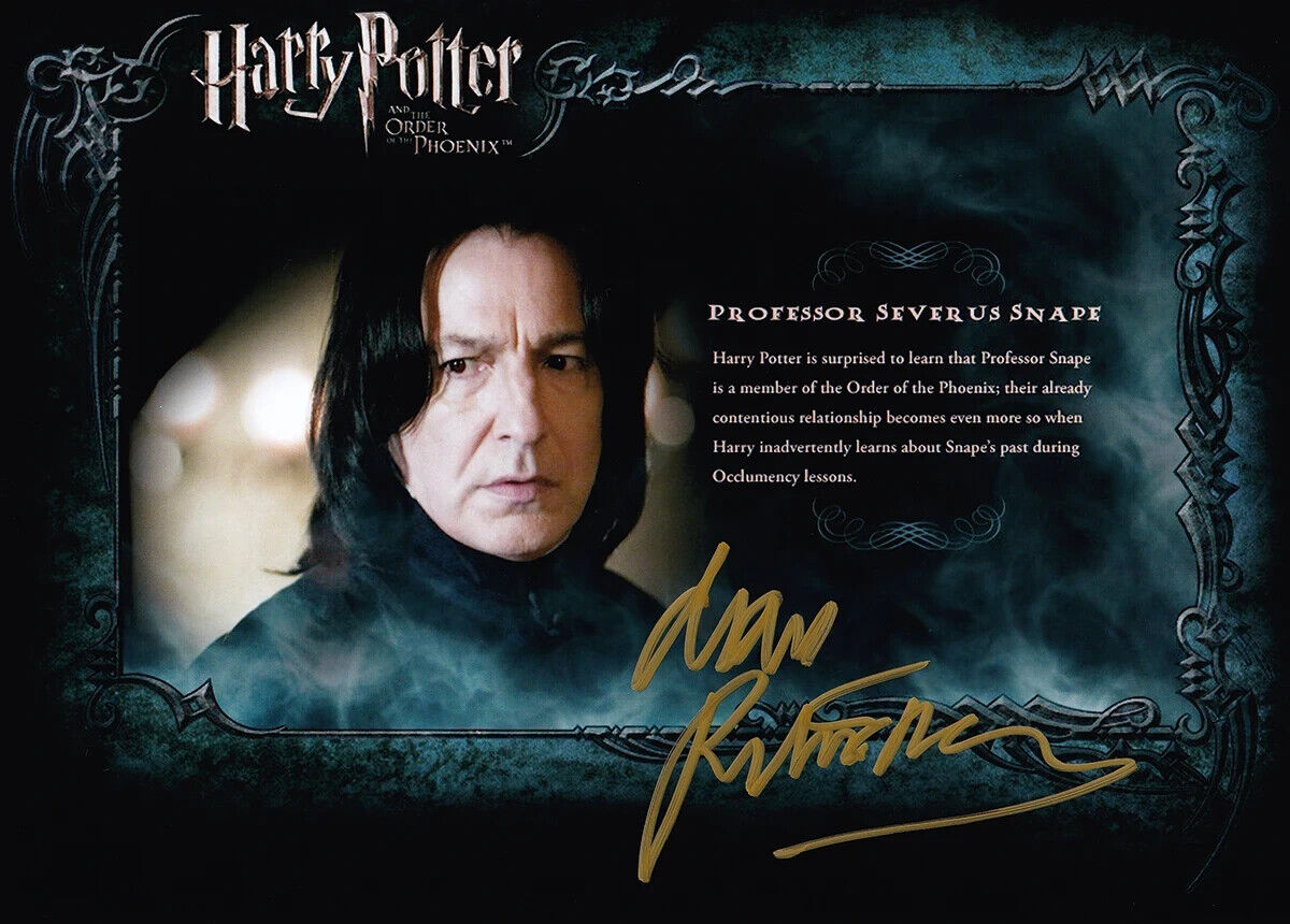 Alan Rickman Signed Harry Potter Order of the Phoenix Snape 5x8 Card COA