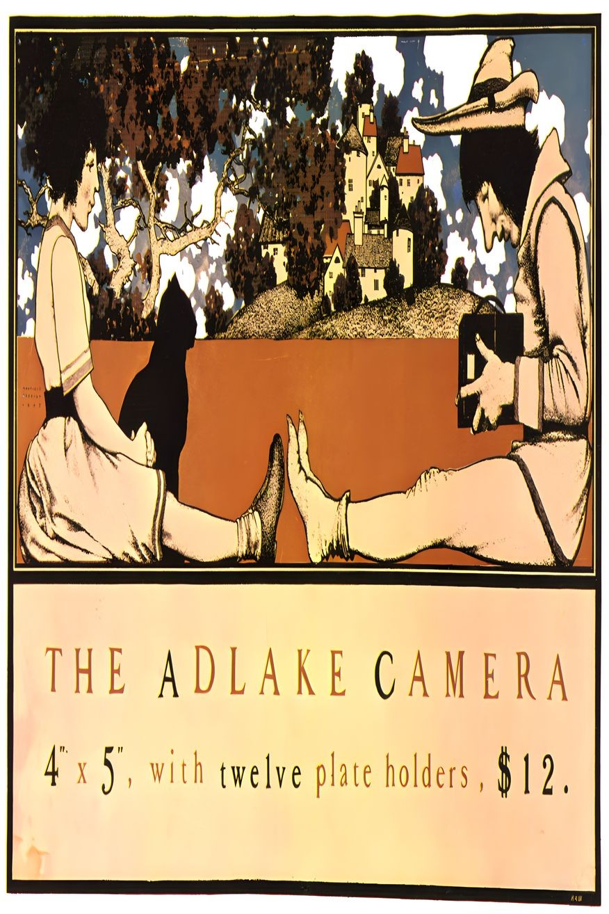 The Adlake Camera Poster - Art Deco Vintage c1910s - Rare Reprint 🤯💯