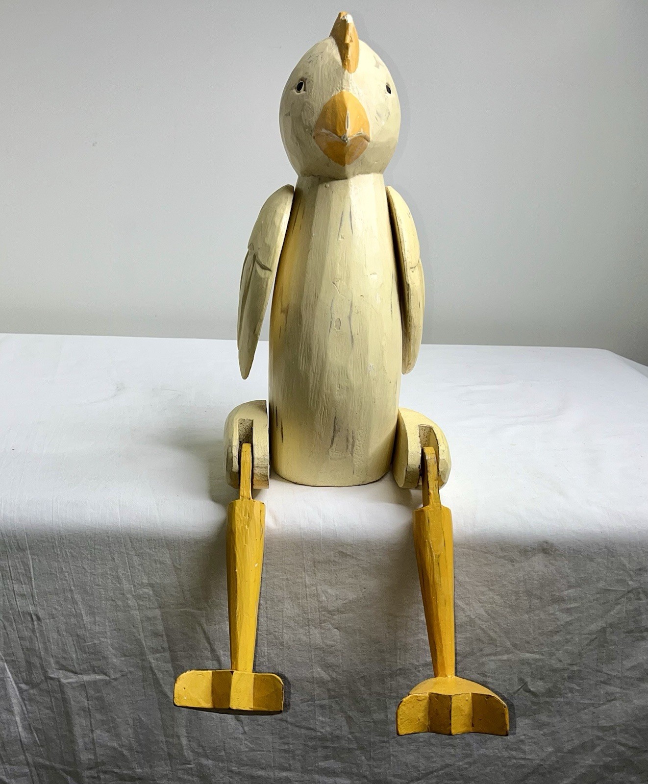 Vintage Jointed Wooden Wood Shelf Sitter Folk Art Carved Dick bird Vintage Jointed Wooden Wood Shelf Sitter Folk Art Carved Dick bird