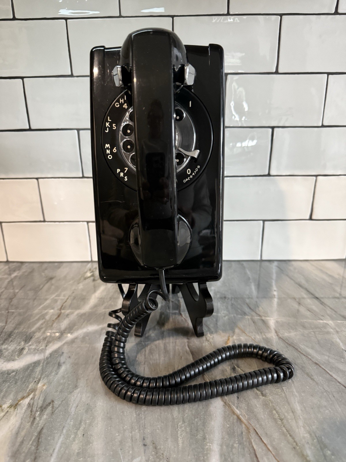 Vtg.  1982 Bell System 554 Western Electric Rotary Black Wall Phone