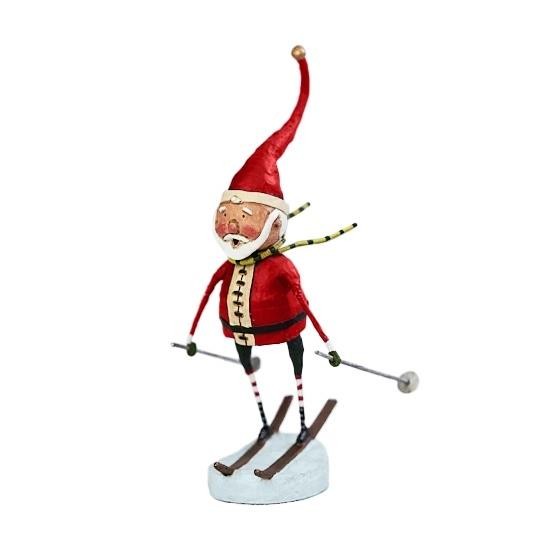 Lori Mitchell Christmas Collection Downhill Santa Skiing Figurine 20902