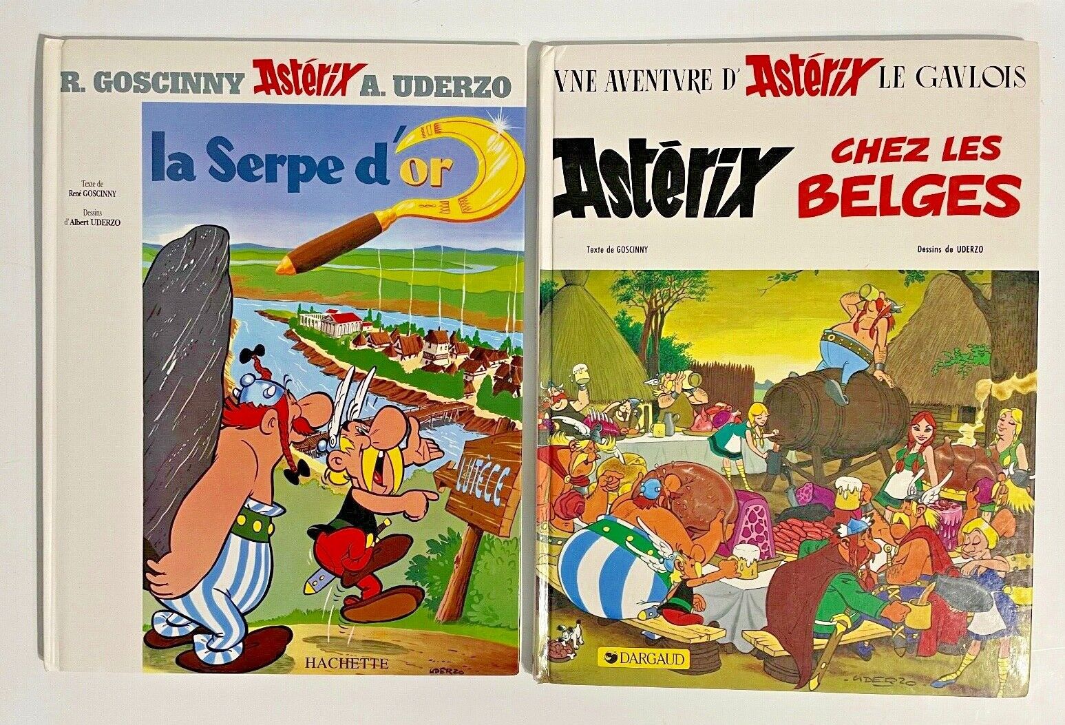 Asterix Texte de Goscinny French Comics Hardcover RARE La Serpe d\'or Chez Les Be