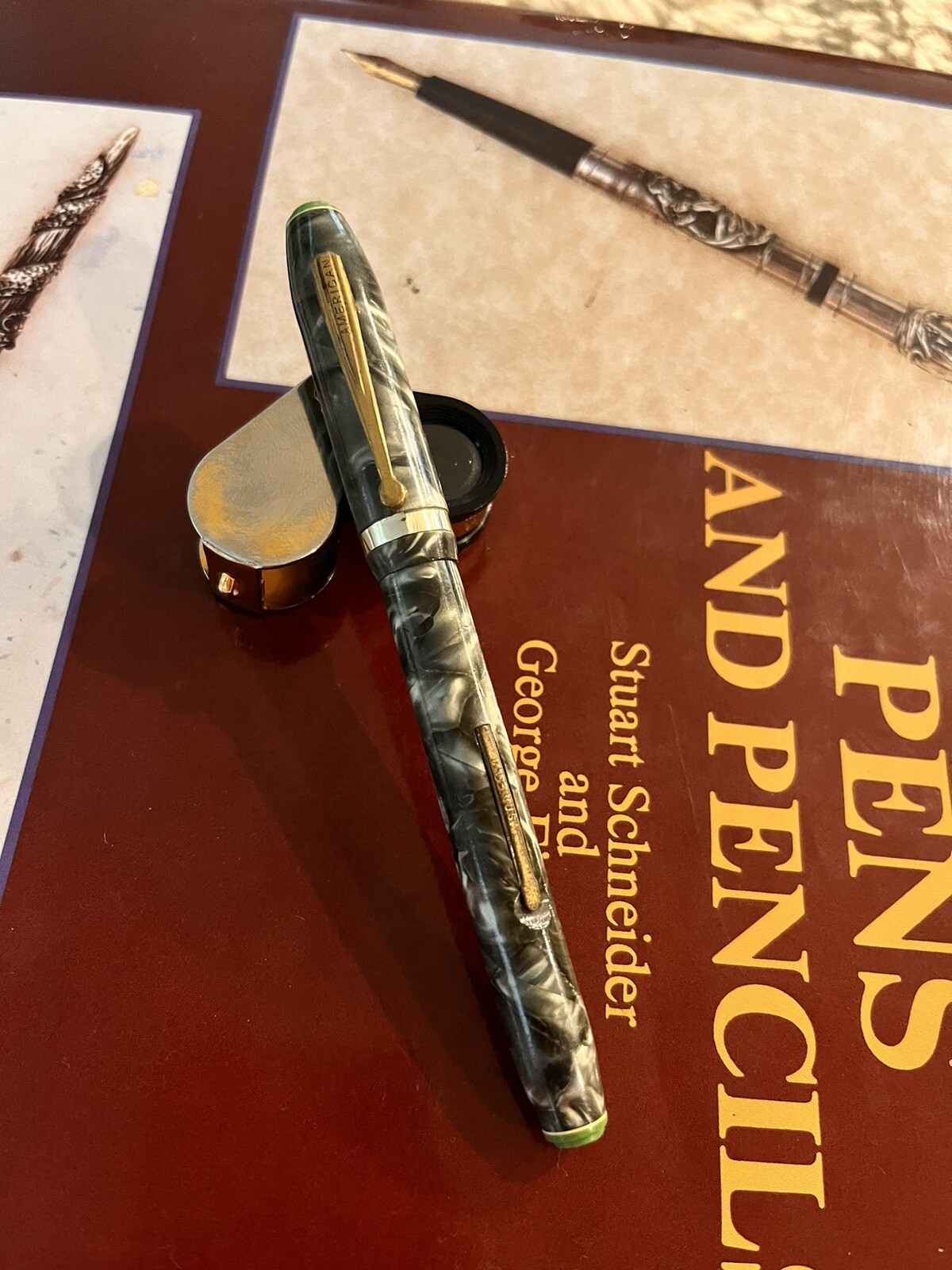 Vintage Ambassador Green Pearl Fountain Pen
