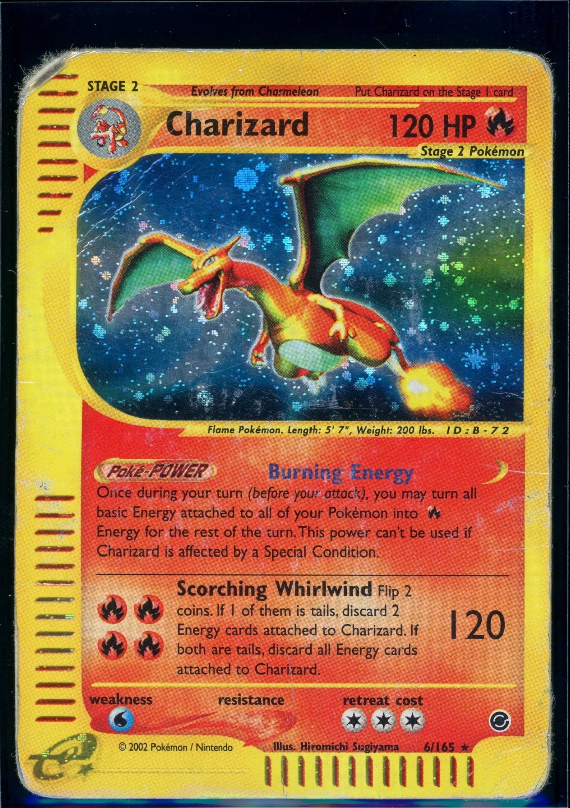 Pokemon EXPEDITION - #6/165 Charizard - Holo - ENG - Damaged