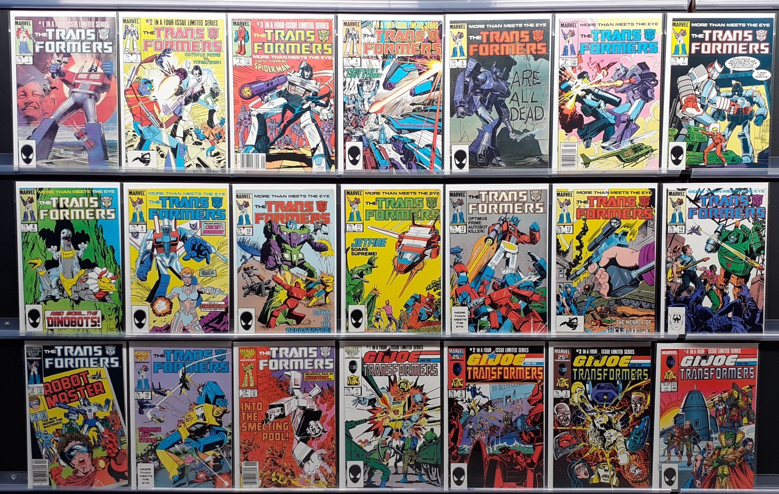 TRANSFORMERS #1 2 3 4 5 6 7 8 9 10 11 12 13 14 15 16 17 VS GI JOE 1-4 MARVEL \'84