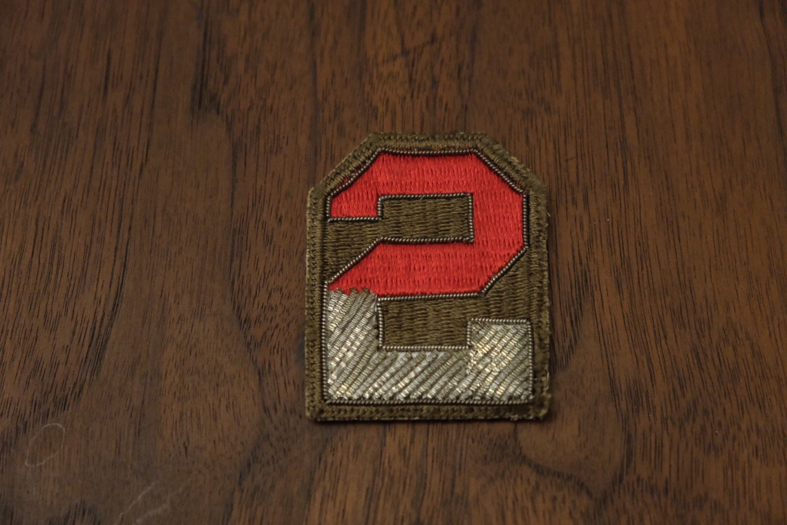 WWII US Army 2nd Second Army Bullion Patch Theater Made SSI Insignia