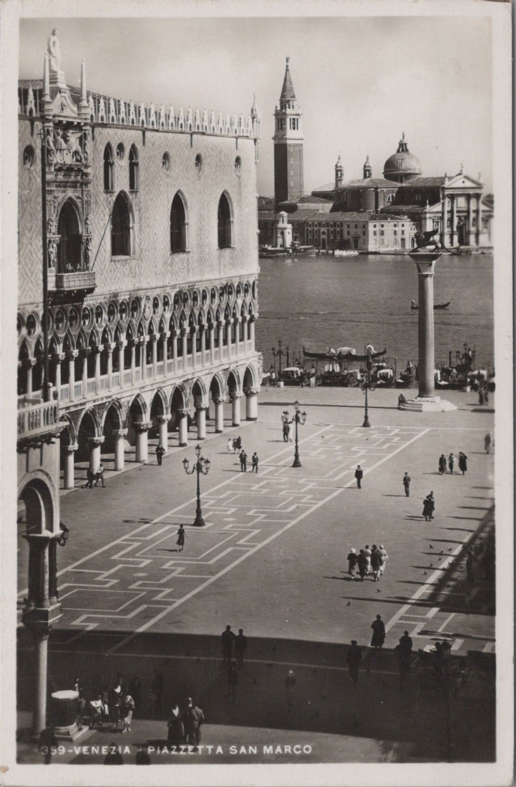 AK VENEZIA Venice Piazzetta San Marco postmarked 1936 Postcard Italy Cartolina