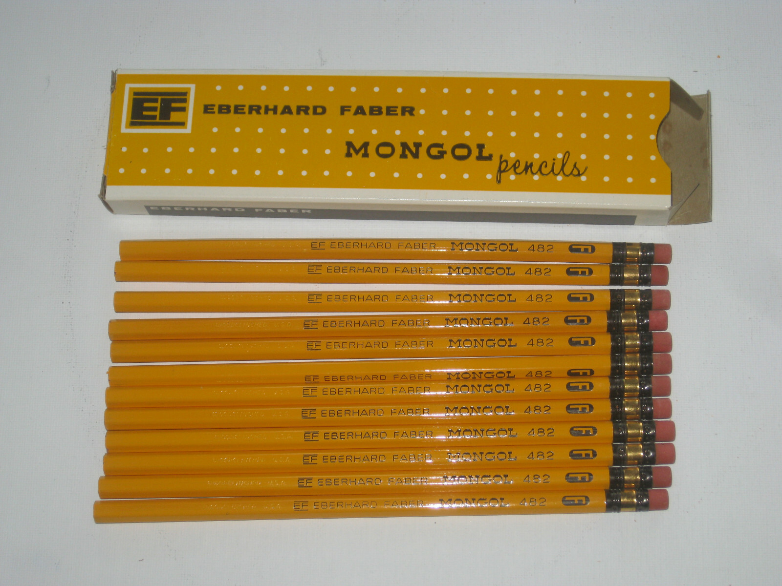 NOS Vintage Eberhard Faber Mongol 482 Pencils # F New In Original Box