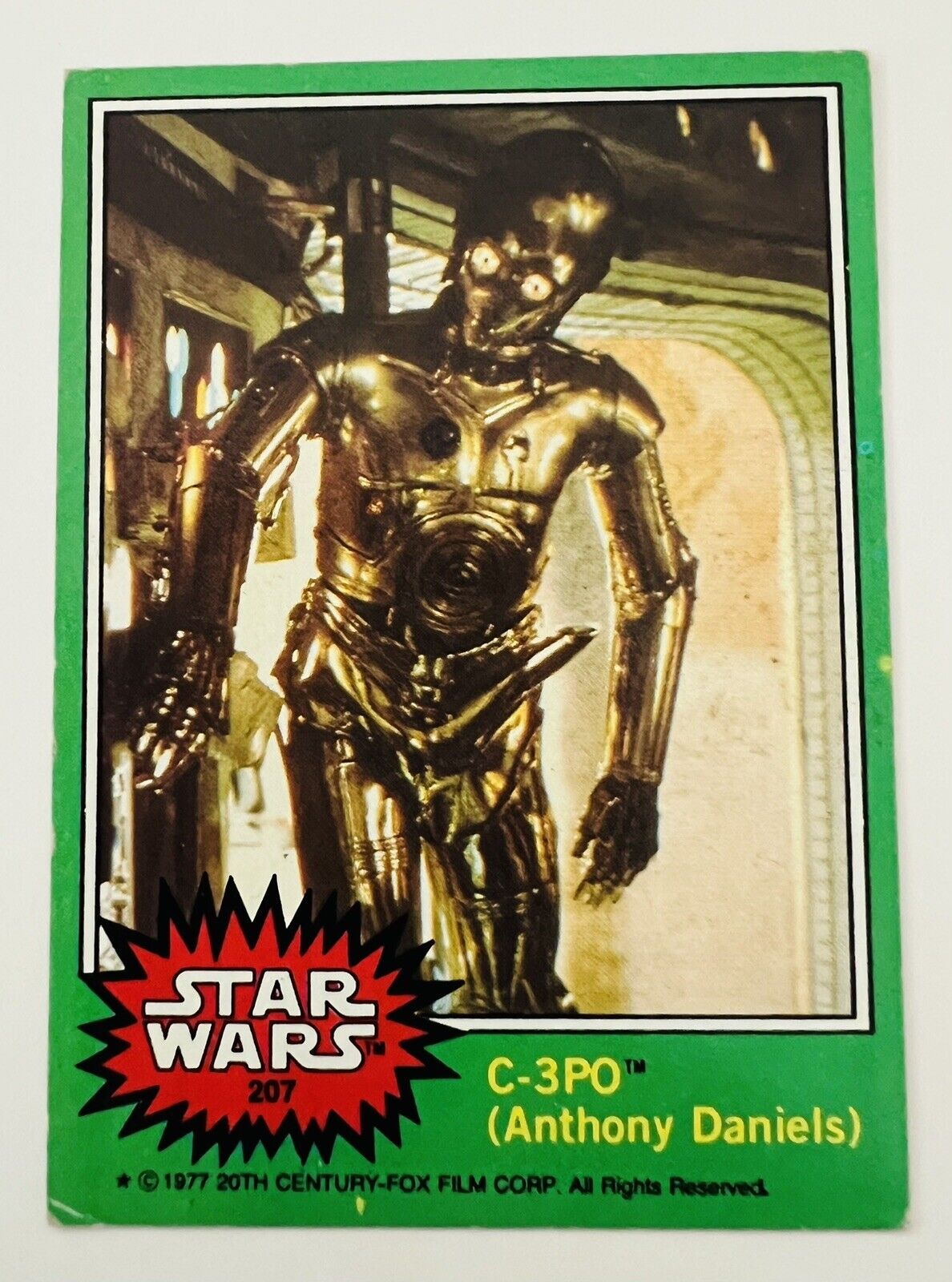 1977 Vintage Topps Star Wars C-3PO error card #207