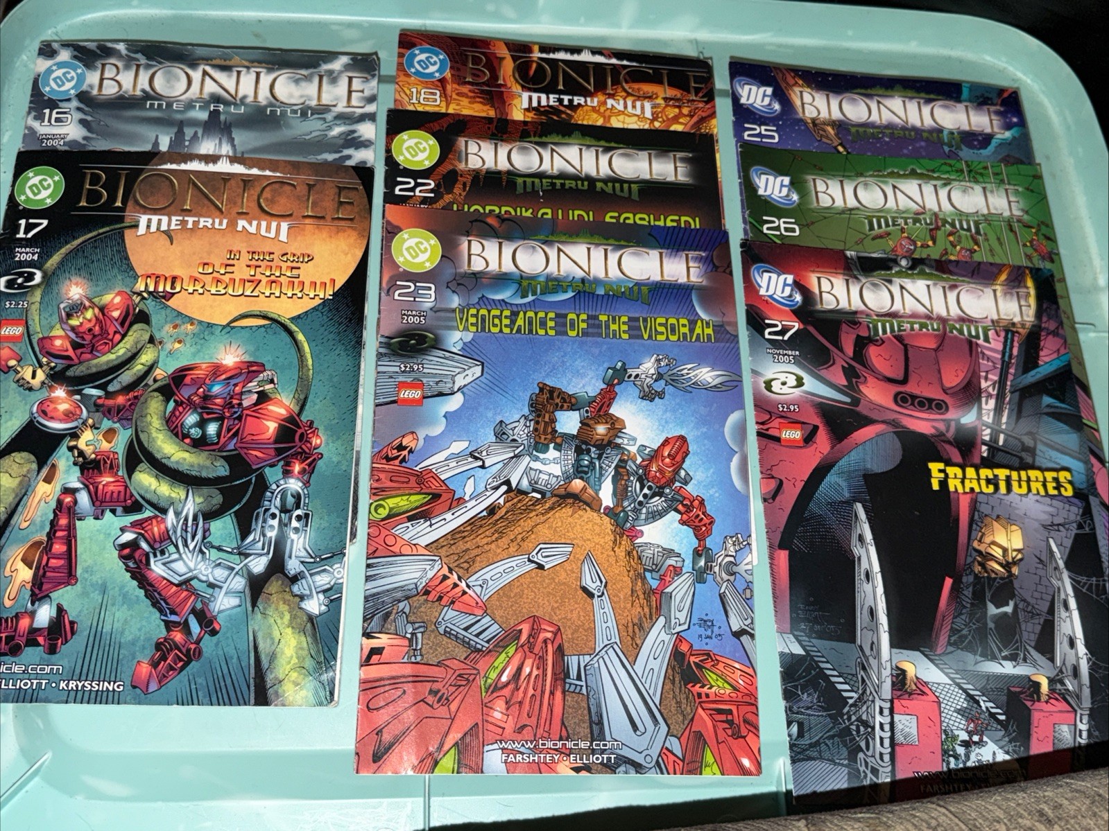 2005 Lot of 8 LEGO Bionicle Metru Nui Comics 16,17,18,22,23,24,26 & 27 2005 Lot of 8 LEGO Bionicle Metru Nui Comics 16,17,18,22,23,24,26 & 27