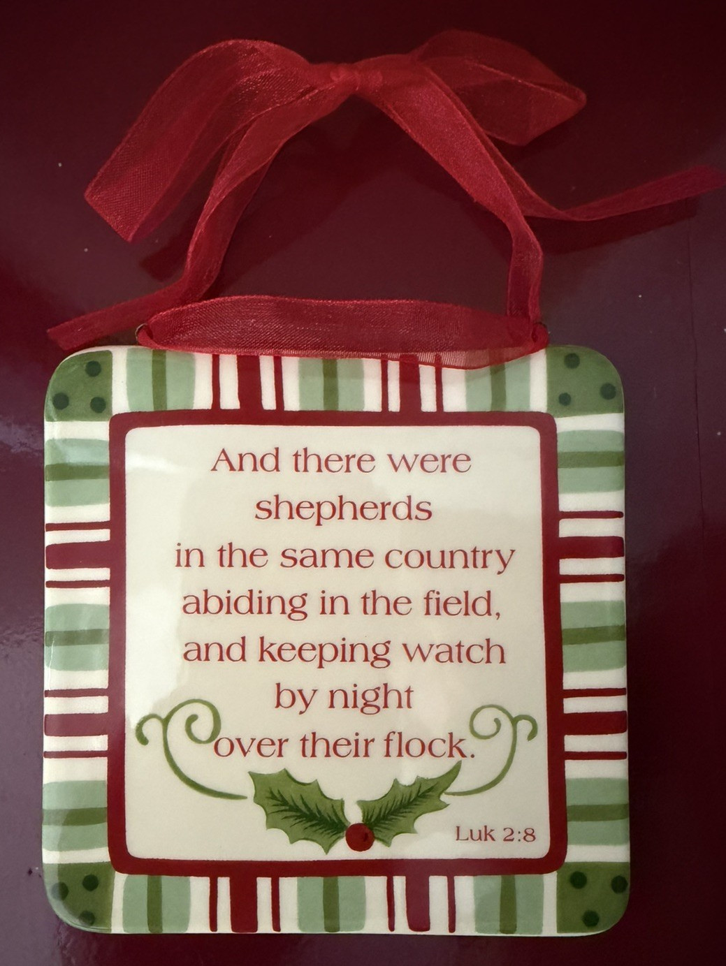 Christmas hanging Tile Bible Ornament Religious  Luk 2:8