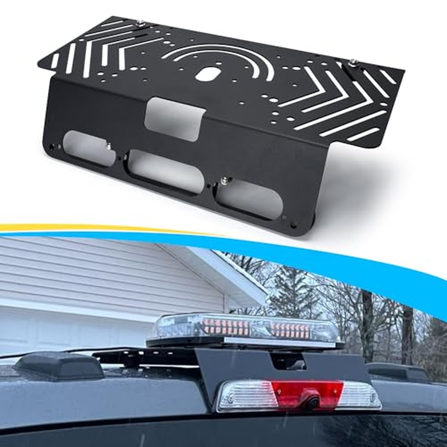 TOPOWN Metal Drill-Free Light Bar Cab Mount for Ford F-150 (2015+) Black
