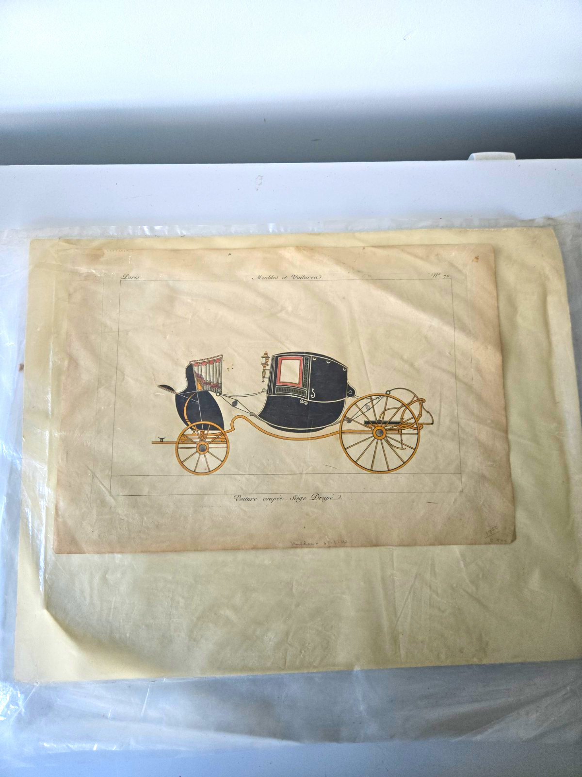 Antique c1803 French Carriage Print La Mesangere Meubles et Voitures No 70 Antique c1803 French Carriage Print La Mesangere Meubles et Voitures No 70