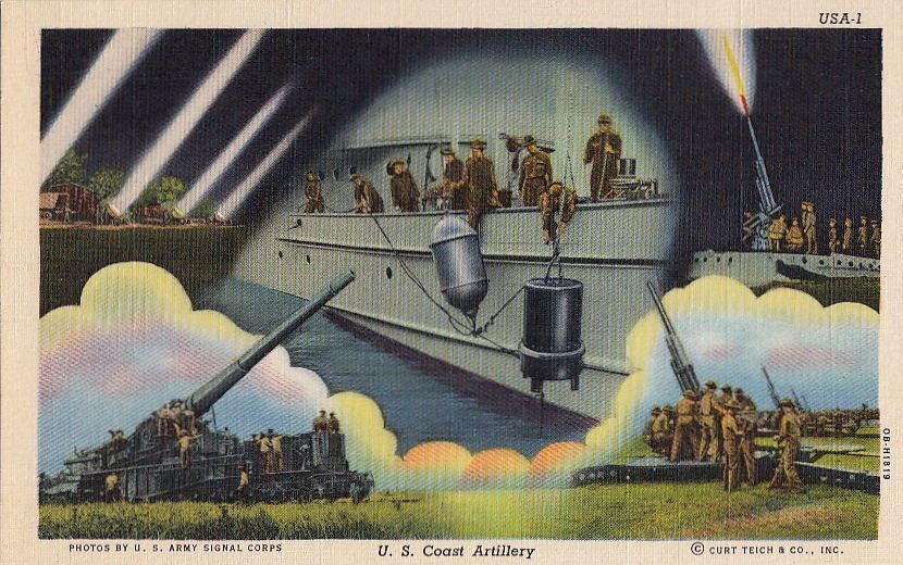Postcard Military US Coast Artillery 