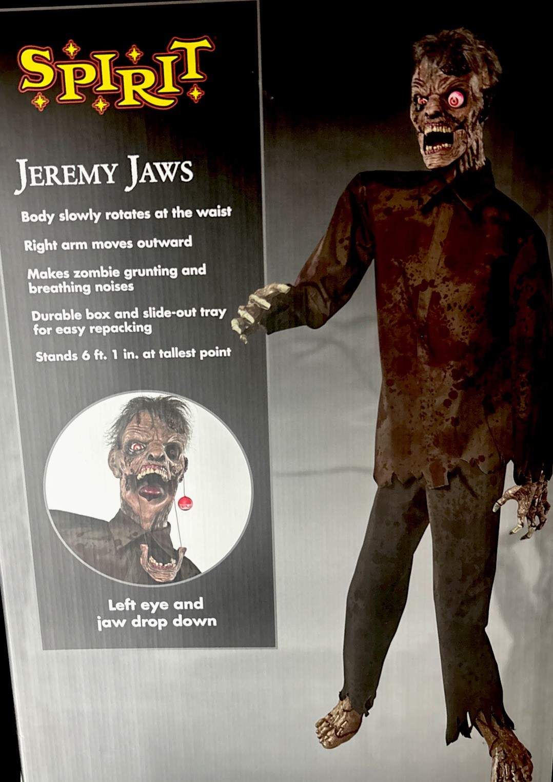 Spirit Halloween 6 Ft 1 In Jeremy Jaws Animatronic Halloween Zombie Prop 2026 Ne