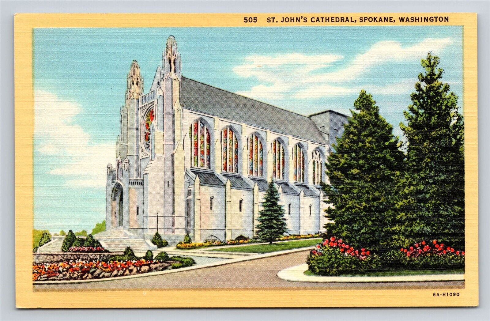 Spokane WA Washington St. John's Cathedral Vintage Postcard Pre-1948 