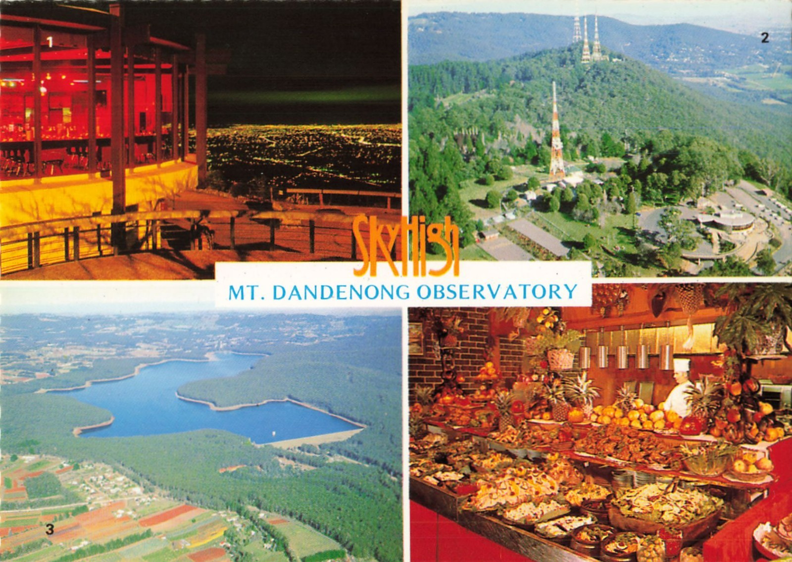 Postcard Mt Dandenong Observatory Victoria 4 Views
