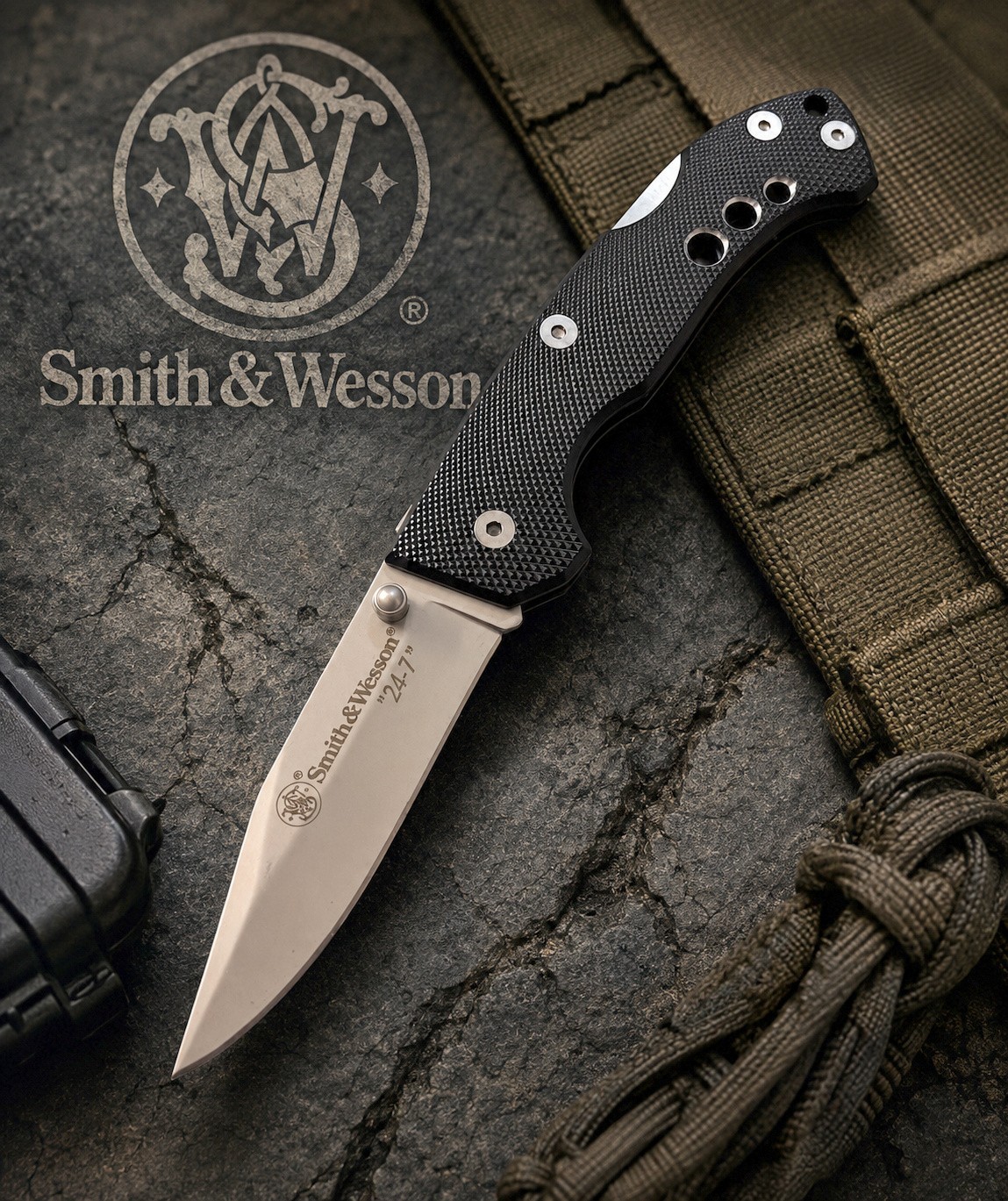 SMITH & WESSON 24-7  CK109 Clip point Folding knife Lockback 7Cr17MoV blade