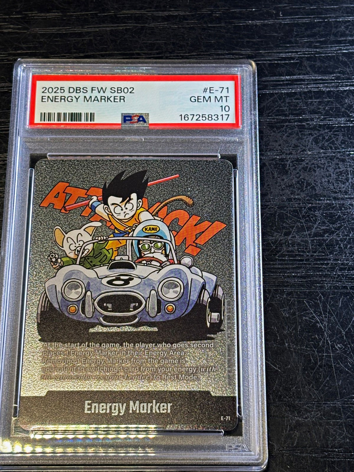 PSA 10 2025 Dragon Ball DBS FW SB02 Energy Marker Goku #E-71 167258317