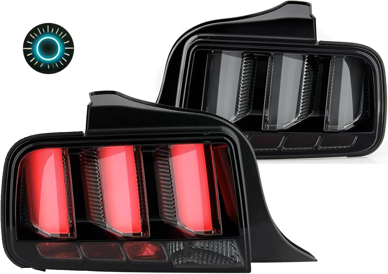 Sequential Tail Lights for 2005-2009 Ford Mustang Black Smoked LED