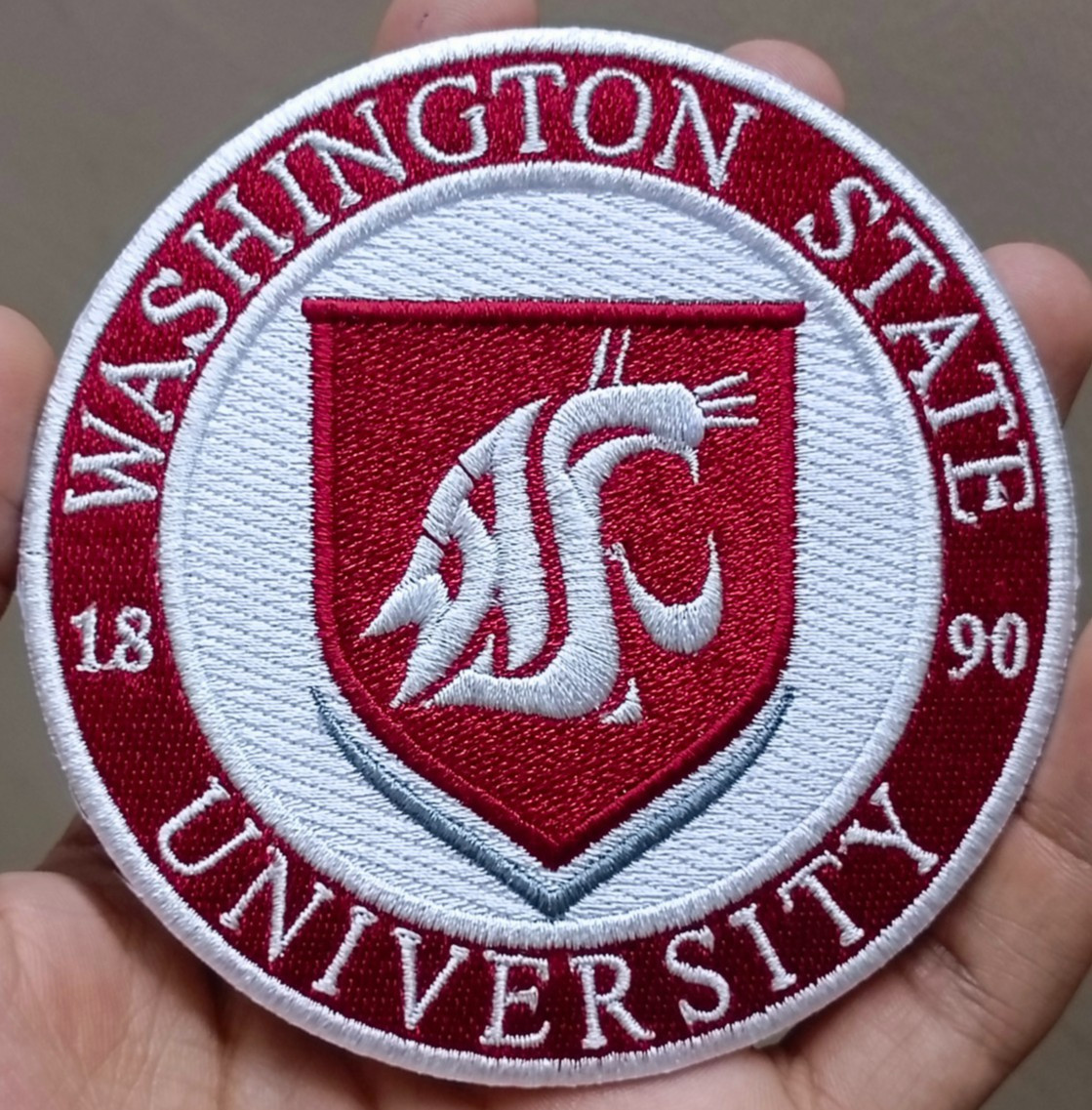 Washington State University Logo Iron On Patch - Sew Patch - Embroidered Patch