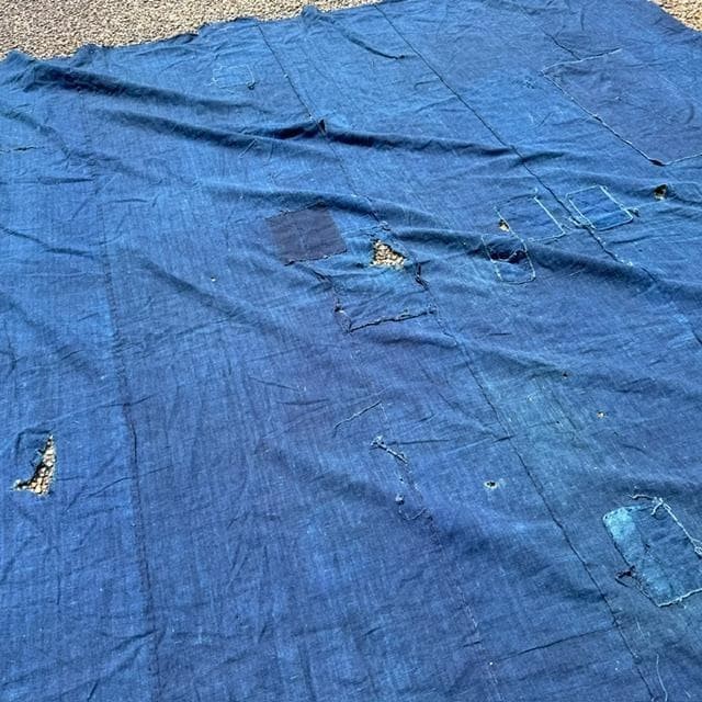 Japanese Vintage Boro Indigo Dye Cotton Fabric Large Futon Cover Sashiko 68x85in Japanese Vintage Boro Indigo Dye Cotton Fabric Large Futon Cover Sashiko 68x85in
