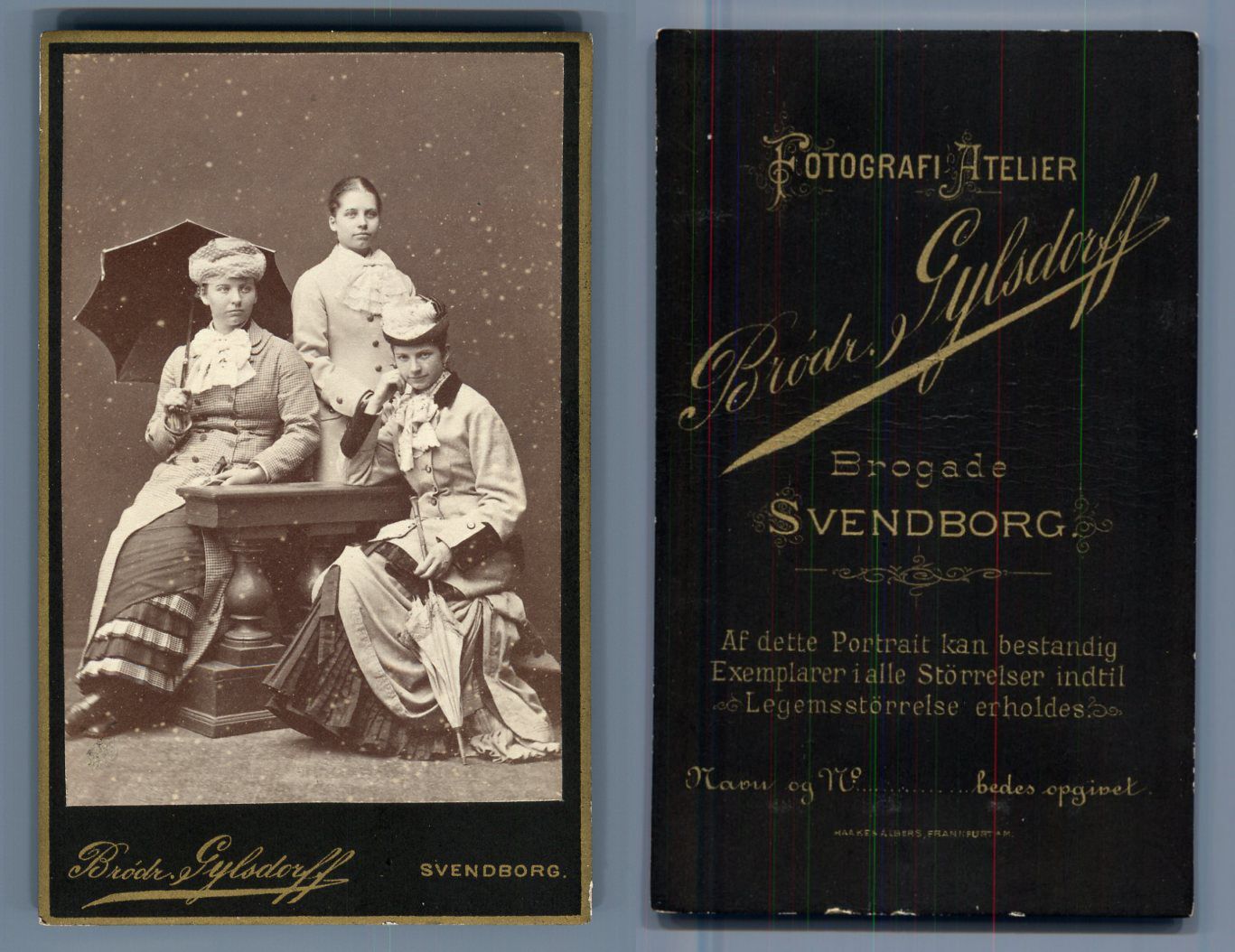 Gylsdorff, Svendborg CDV, Vintage Albumen Business Card, Albuminated Print 