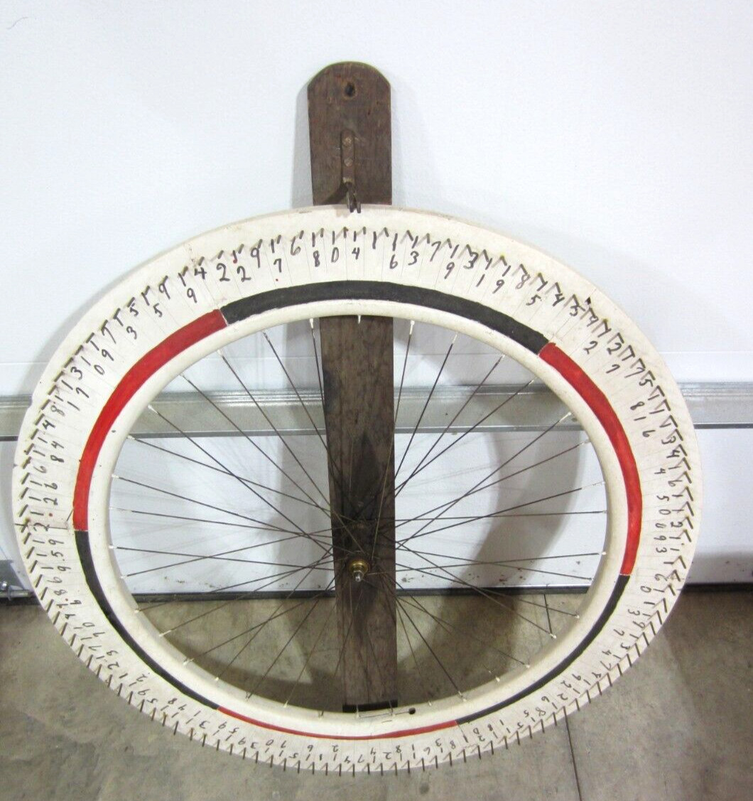 Antique Carnival Fair Gambling Gaming Wheel Bicycle Tire Bike Painted