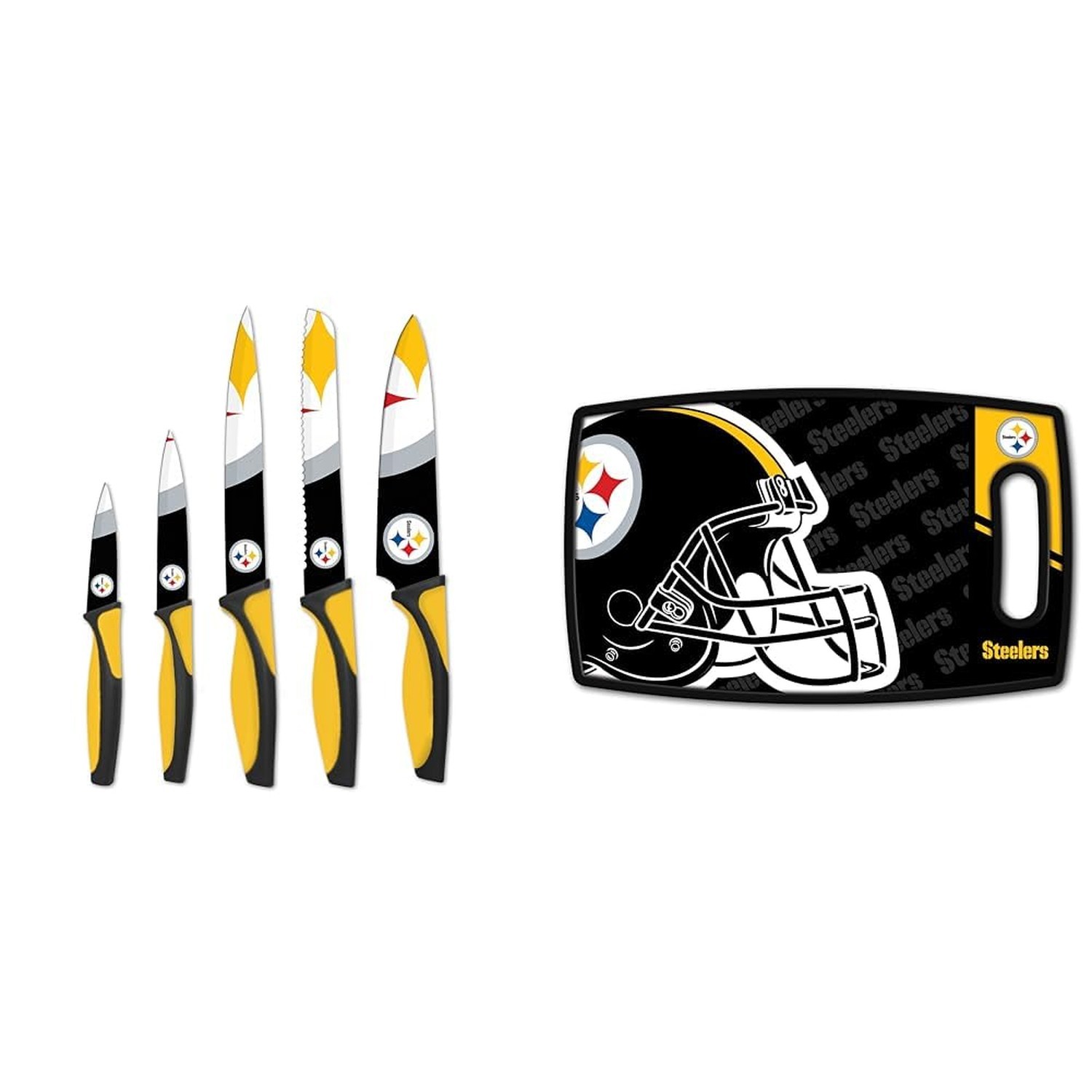 The Sports Vault NFL Pittsburgh Steelers Kitchen Knives & YouTheFan NFL Pitts...