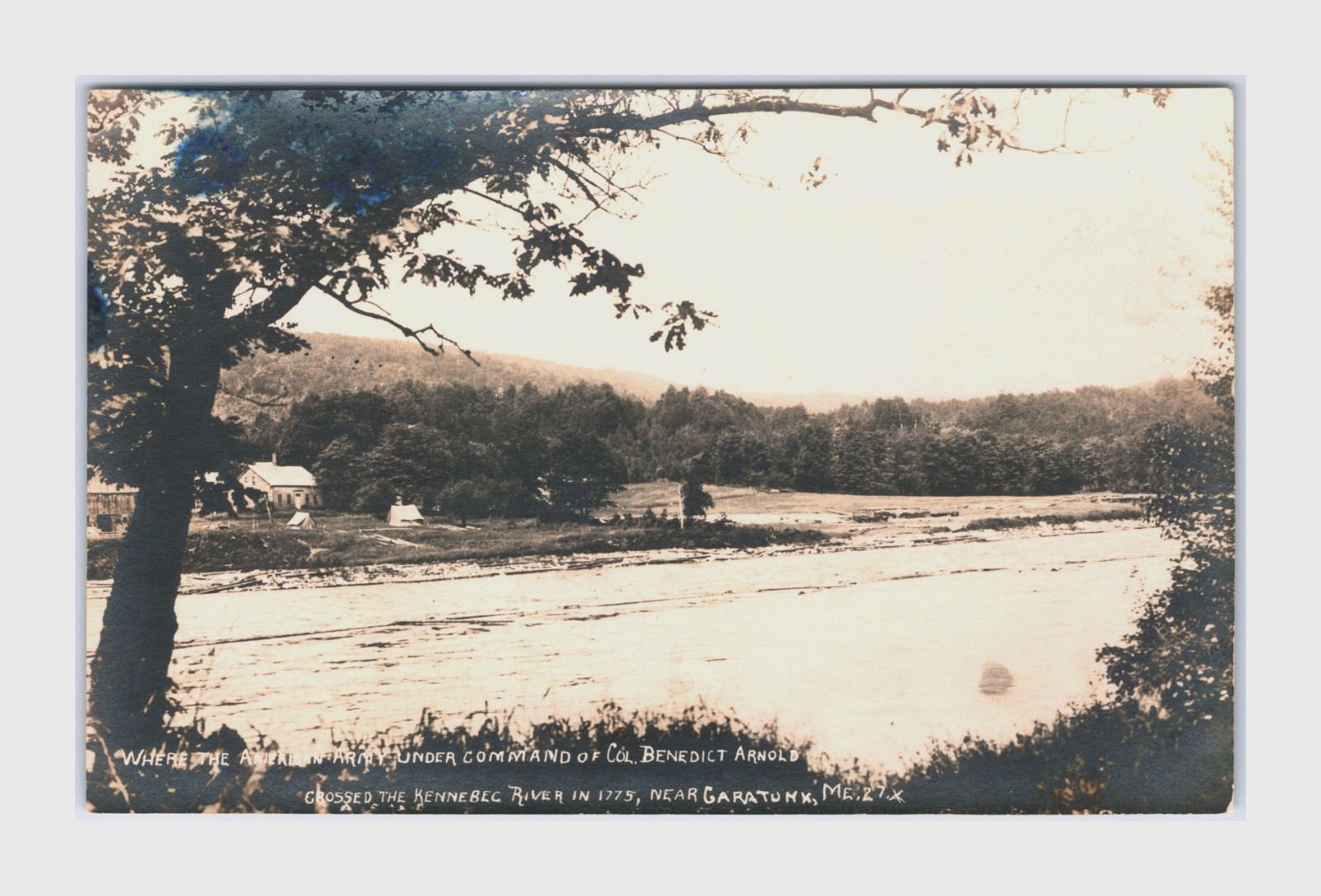 Antique UU RPPC Kennebec River Caratunk ME Eastern Illustrating Co Belfast Tents