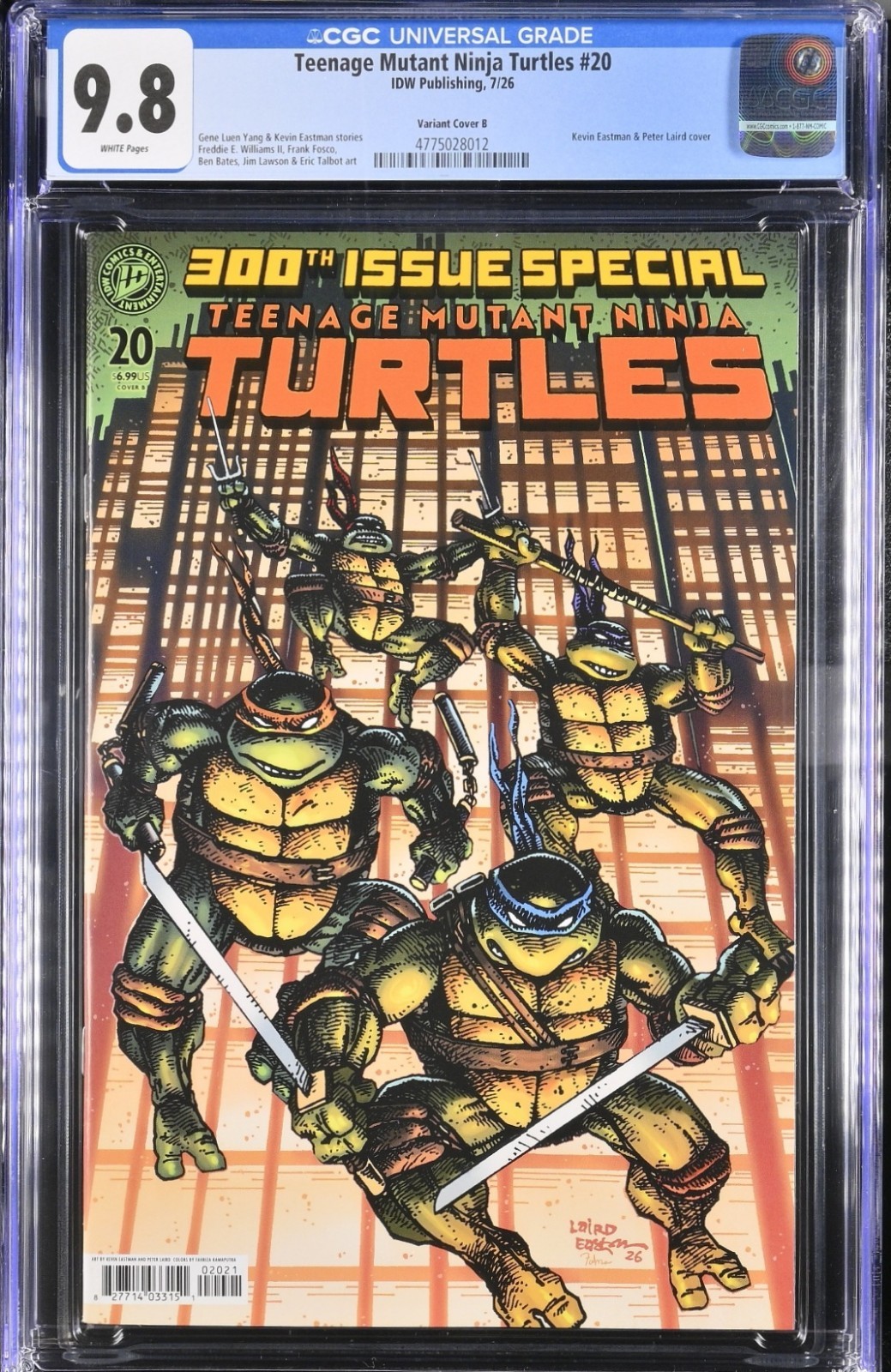 TEENAGE MUTANT NINJA TURTLES #20 CGC 9.8 EASTMAN #300 SPECIAL