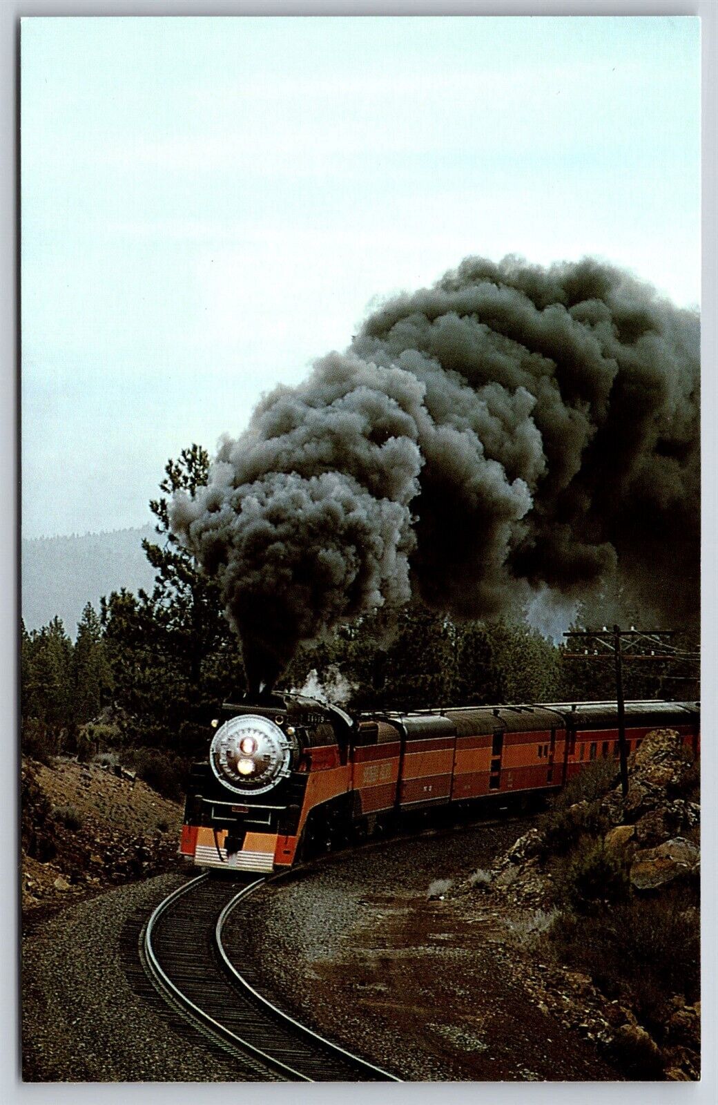 Postcard Southern Pacific 4449 Daylight Train Ericson CA 1991 B53
