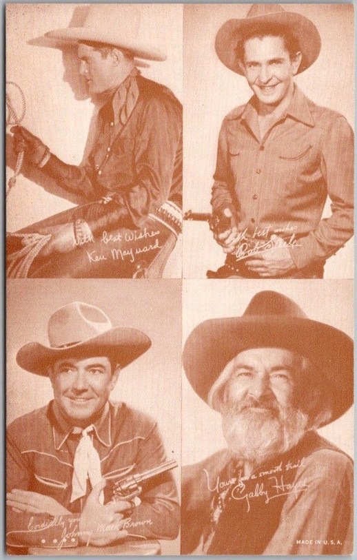 c1940s COWBOY / WESTERN ACTORS Arcade Mutoscope Card Gabby Hayes / Bob Steele