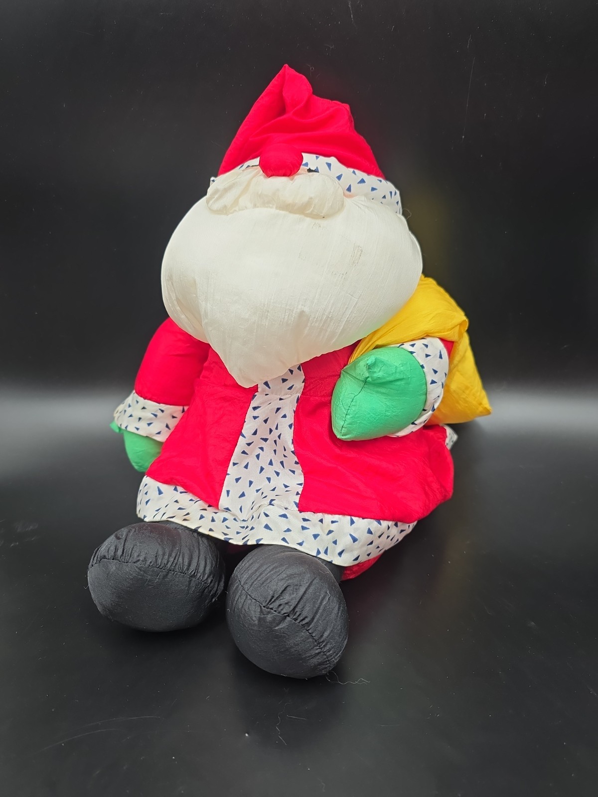 Vtg 90's Parachute Nylon Santa Christmas Plush Decoration