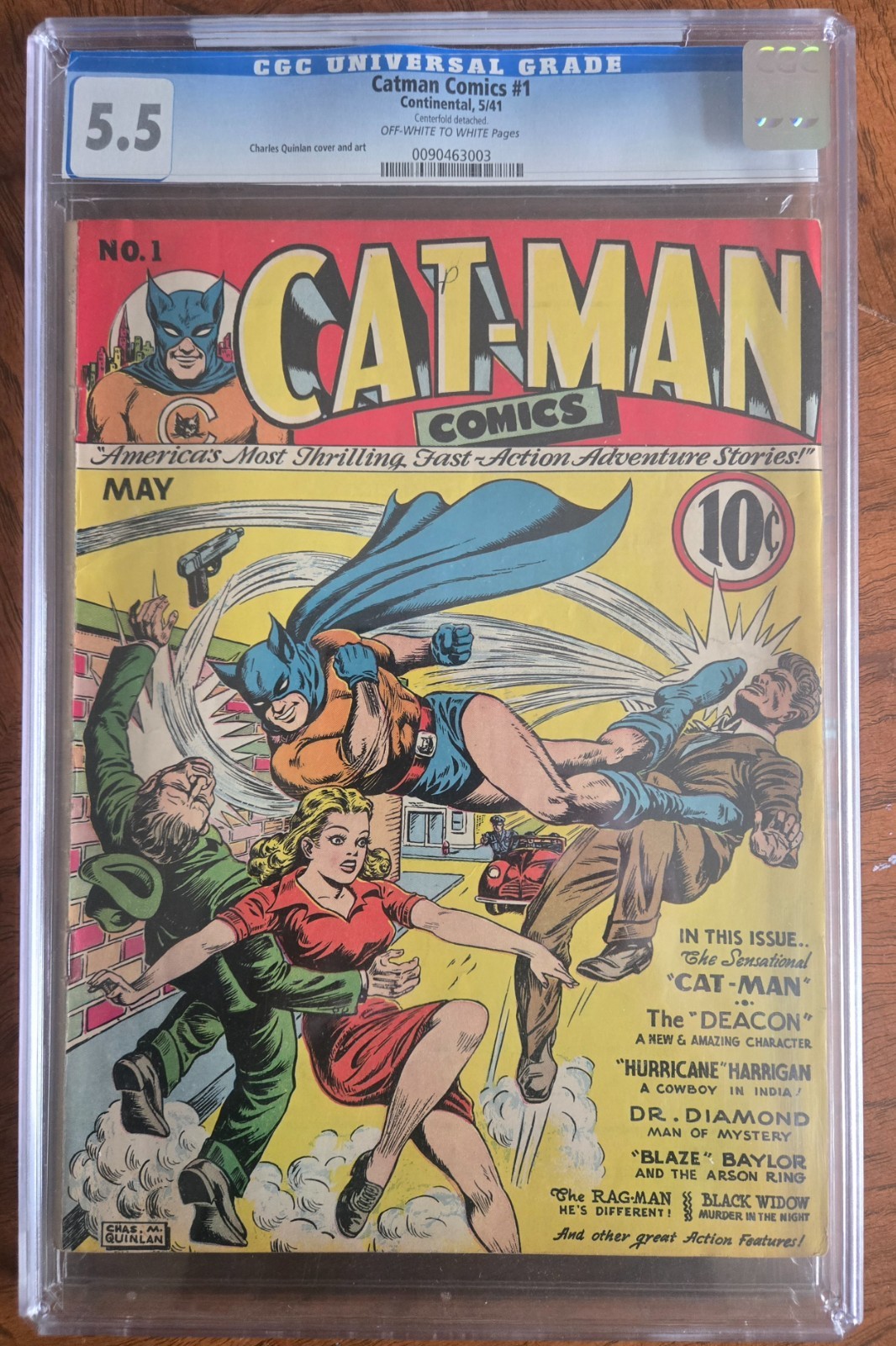 Cat-Man Comics #1 Continental 1941 Origin Of The Deacon & Mickey CGC 5.5