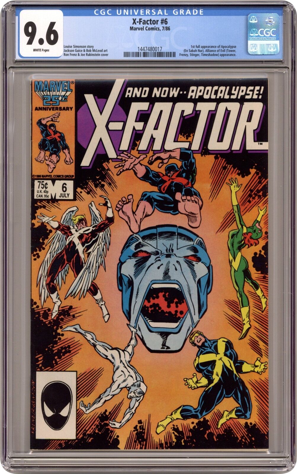 X-Factor #6D CGC 9.6 1986 1447480017 1st full app. Apocalypse