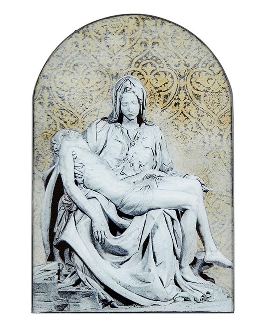 Michelangelo Pieta Garden Arched Wood Plaque Catholic Wall Art Home Decor  Gift
